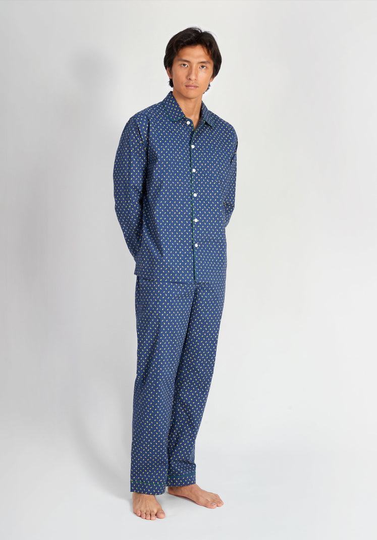 SLEEPY JONES | Henry Pajama Set in Navy Paisley - [product-type]